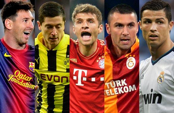 Messi, Lewandowski, Müller, Yilmaz, Cristiano Ronaldo